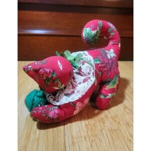 1992 Vintage Stuffed Floral Cat Decor Loomco